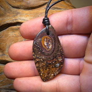 43 x 25mm - Drilled Tribal Queensland Boulder Opal Necklace