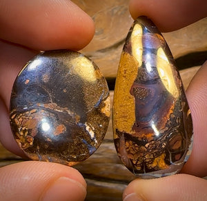 97.1cts - Big Queensland Boulder Seam Opal Pair from Winton BARGAIN