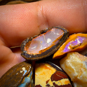106.4cts - 6x Yowah Nut Rough Opal Parcel. Australian Boulder Opal