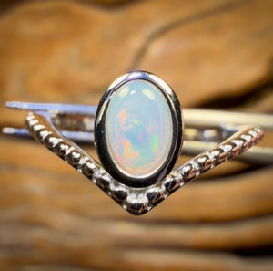 Sterling Silver - South Australian Crystal Opal Ring