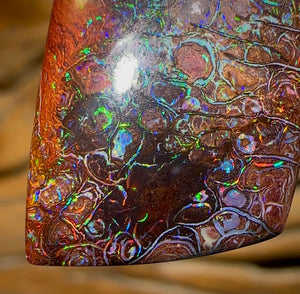 Solid Queensland Boulder Opal Pendant. Top Quality Intricate Tribal - Opal Whisperers