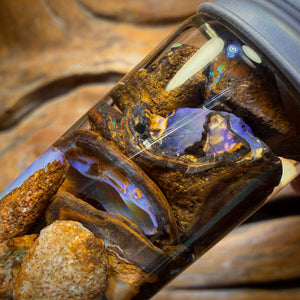 77.1cts - Jar of Yowah Nut Opal Rough w/ Fossil Opal