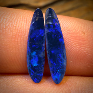 Auction 2.9cts - Australian Boulder Opal Doublet Pair. RECUTTER’S DELIGHT