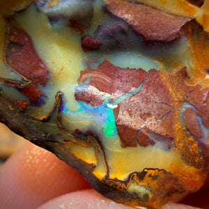 35cts - Partial Yowah Nut Crystal Centre Opal Rough Piece