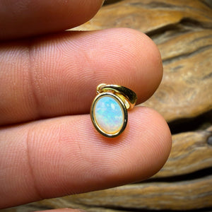 WILD CARD! Sterling Silver Gold Plated - Solid South Australian Crystal Opal Pendant