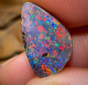 5.4cts - Top Australian Boulder Opal from Winton. Prized Full Red Multi Colour. - Opal Whisperers