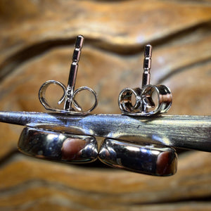 Half Price Card! Sterling Silver - Australian Boulder Opal Doublet Stud Earrings