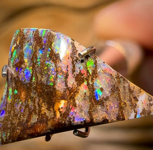 Auction Fall-Through = Your Gain! 🔥 Now More Than 50% Off RRP 🚨 3.2cts - Rare Queensland Boulder Opal Fossil Wood Rub from Yowah with Red