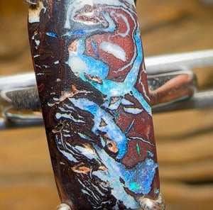 Sterling Silver - Solid Queensland Boulder Opal Ring - Opal Whisperers