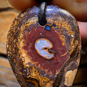 34 x 23mm - Drilled Tribal Queensland Boulder Opal Necklace