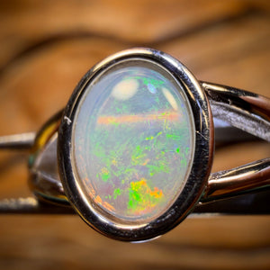 Sterling Silver - South Australian Crystal Opal Ring