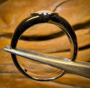 Sterling Silver - UNISEX South Australian White Opal Ring