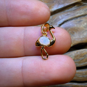 Sterling Silver Gold Plated - Solid South Australian Crystal Opal Pendant