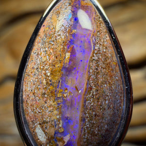 Sterlingsilber – Massiver Queensland Boulder Pipe Opal-Anhänger