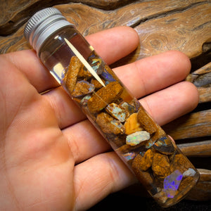 103cts - Jar of Yowah Nut Opal Rough w/ Fossil Opal