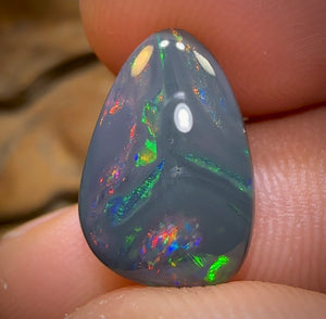 4.5cts - Wow Picture Pattern Australian Black Opal Picture Stone from Lightning Ridge - Opal Whisperers