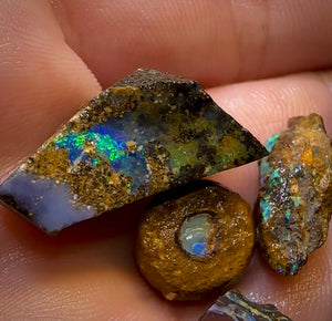 122.5cts - 10x Mixed Queensland Boulder Opal Rough Parcel