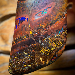 Wildcard! 42 x 19mm - Drilled Tribal Queensland Boulder Opal Necklace