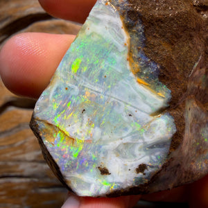 838.5cts - Amazing Queensland Boulder Seam Opal Rough Piece. Natural Split