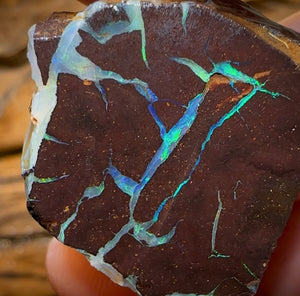 79cts - Australian Boulder Opal Rough Piece. Natural Split - Opal Whisperers