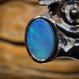 🔨 AUCTION 🔨 Sterling Silver - Australian Boulder Opal Doublet Pendant