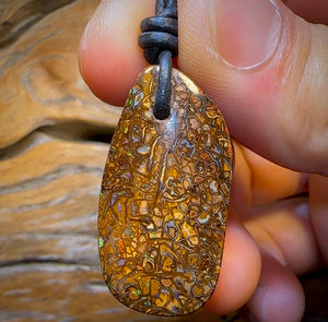 34 x 17mm - “Big City Streets” Drilled Australian Tribal Boulder Opal Necklace