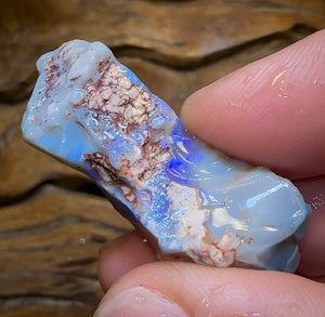 34.6cts - Dark Opal Rough Piece from Lightning Ridge - Opal Whisperers