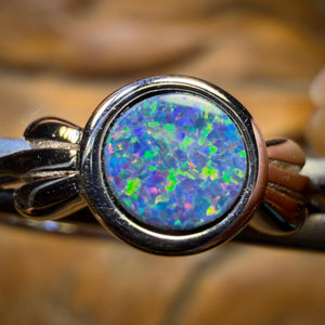 🔨 AUCTION 🔨 Sterling Silver - Queensland Boulder Opal Doublet Ring