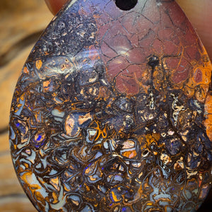 36 x 27mm - Drilled Tribal Queensland Boulder Opal Necklace