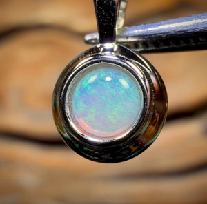 Sterling Silver - Solid South Australian Crystal Opal Pendant