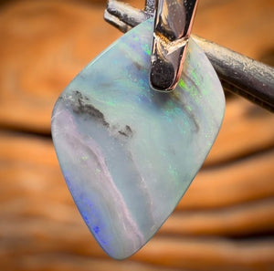 Sterling Silver - South Australian Solid Dark Opal Pendant