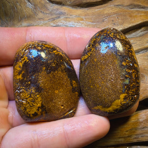 Dad Card! 293cts - Yowah Nut Crystal Centre Rub Specimen Pair