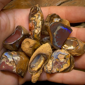 (Template) 143.5g- 10x Queensland Boulder Opal Baroque Specimens - Opal Whisperers