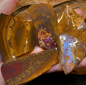 222.7g - 5x Yowah Nut Matrix Rough Slabs. Boulder Opal Parcel BARGAIN - Opal Whisperers