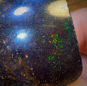 357.5cts - Electric Tribal Queensland Black Boulder Opal. Polished Specimen