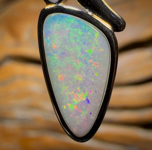 Sterling Silver - Solid South Australian White Opal Pendant