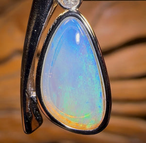 Sterling Silver - Solid South Australian Crystal Opal Pendant