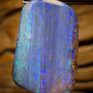 🔨 AUCTION 🔨 💎 High Roller Banger Auction 💎 “Blue Streams” Solid Queensland Boulder Seam Opal Pendant Full Face