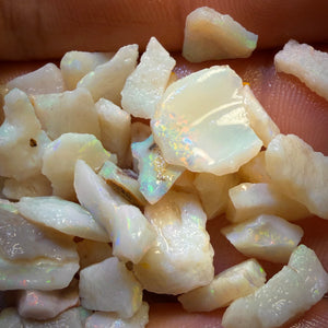 80.5cts - 56x South Australian White Opal Rough Chips Parcel