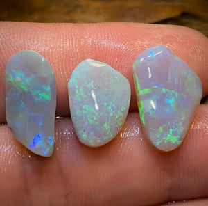 13.5cts - 3x Lightning Ridge Dark Opal Rubs Parcel - Opal Whisperers
