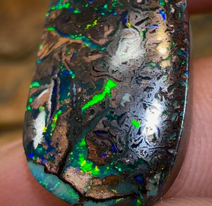 18cts - Solid Tribal Pattern Koroit Black Boulder Opal - Opal Whisperers