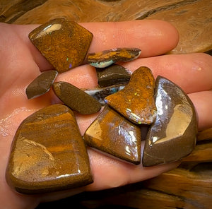 281.5cts - 10x Quality Australian Boulder Seam Opal Rubs Amazing Picture Stone Parcel