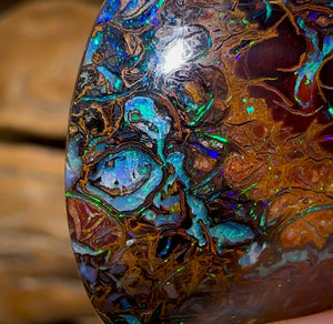 35,4 carats - Opale Boulder tribale du Queensland de Koroit, double face