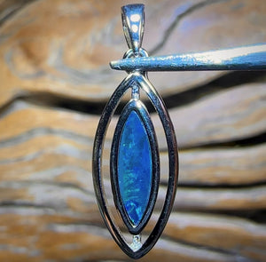Sterling Silver - Queensland Boulder Opal Doublet Pendant