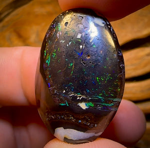 48.3cts - Koroit Nut Opal.Top Tribal Double Sided Contrasting Patterns Australian Opal