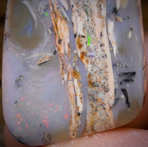 29.2cts - Solid Australian Boulder Pipe Opal Cool Picture Stone