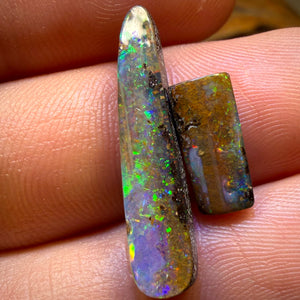 8.65cts - Top Australian Boulder Seam Opal Pair