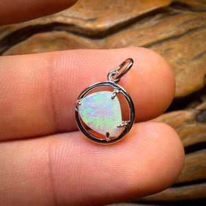 Sterling Silver - Solid South Australian Crystal Opal Pendant