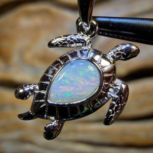 Sterling Silver - Solid South Australian Crystal Opal Pendant
