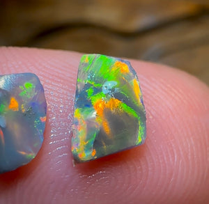 1.4cts - Top Top 3x Lightning Ridge Black Opal Rub Parcel Wonderful Color/Pattern Combo - Opal Whisperers